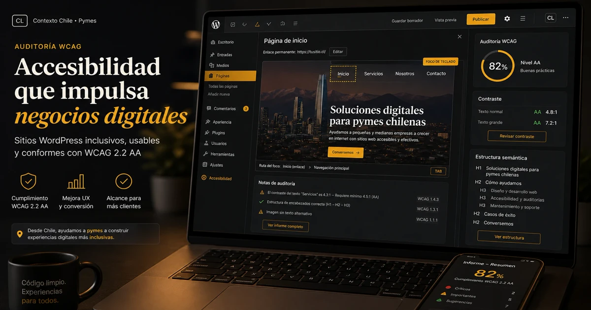Accesibilidad Web en WordPress: guia WCAG 2.2 practica para sitios en Chile
