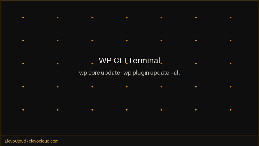 Proceso de actualización de WordPress desde WP-CLI en terminal con comandos wp core update y wp plugin update
