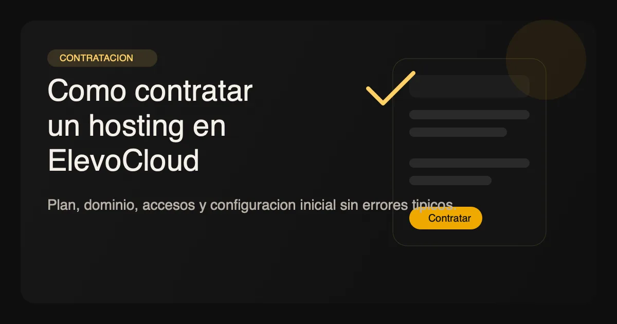 Como contratar un hosting en ElevoCloud